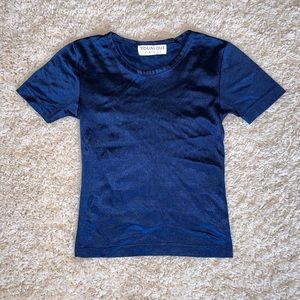 90’s Navy Blue satin shirt